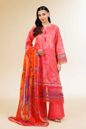 3 Piece - Digital Printed Embroidered Suit - 42501478