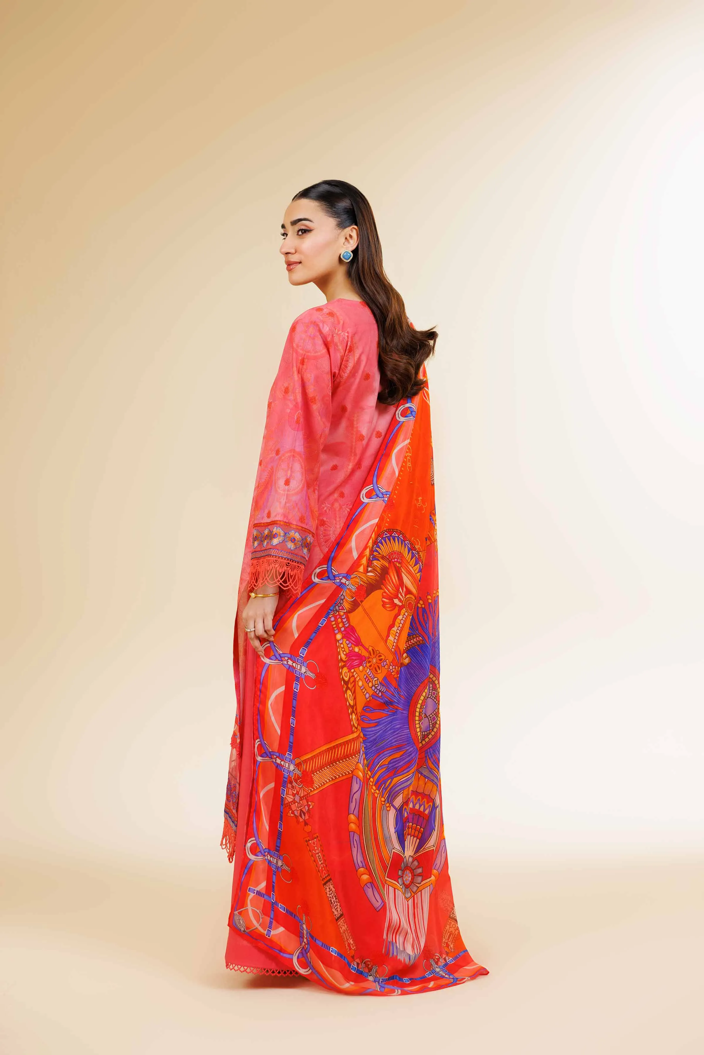 3 Piece - Digital Printed Embroidered Suit - 42501478