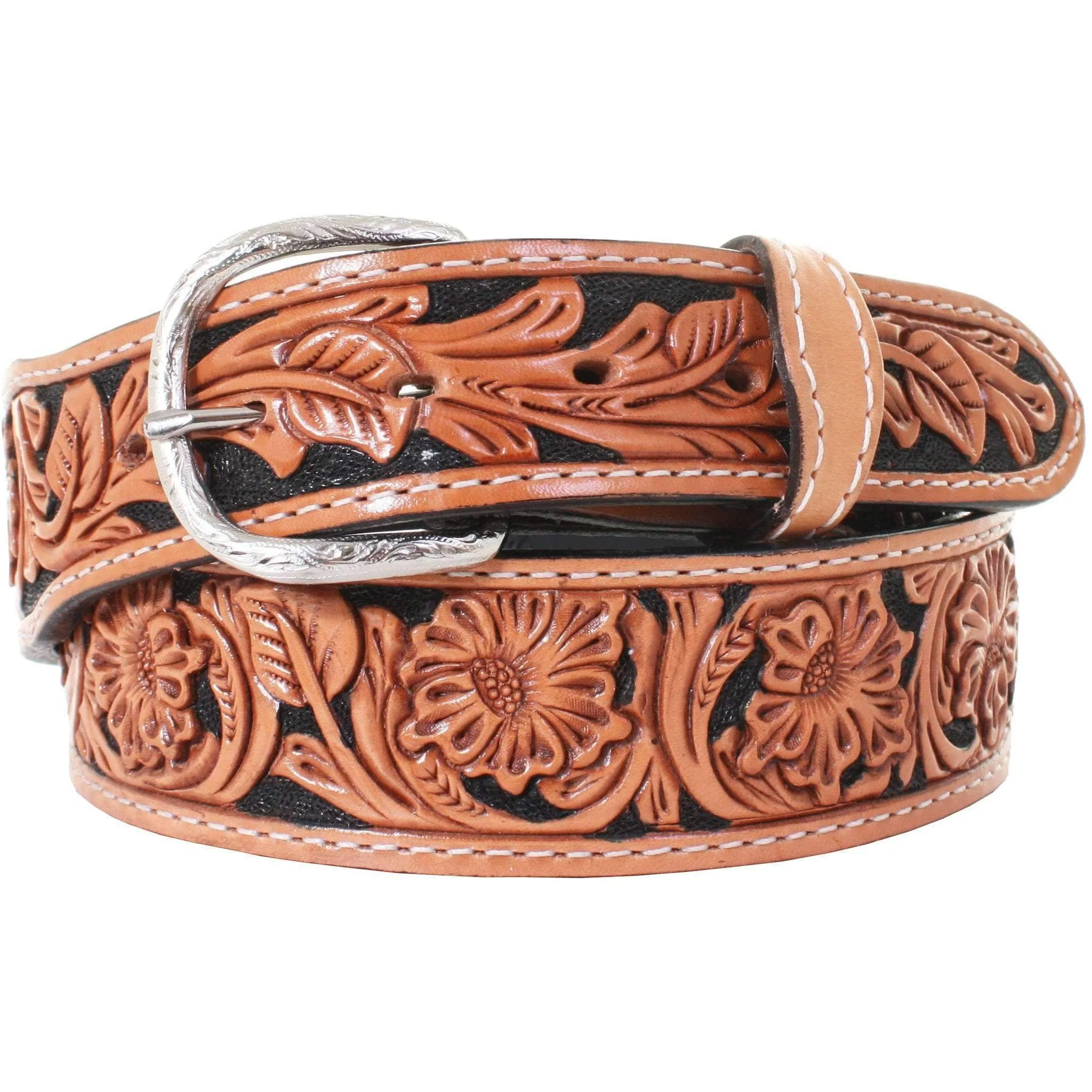 B032A - Floral Tooled Belt
