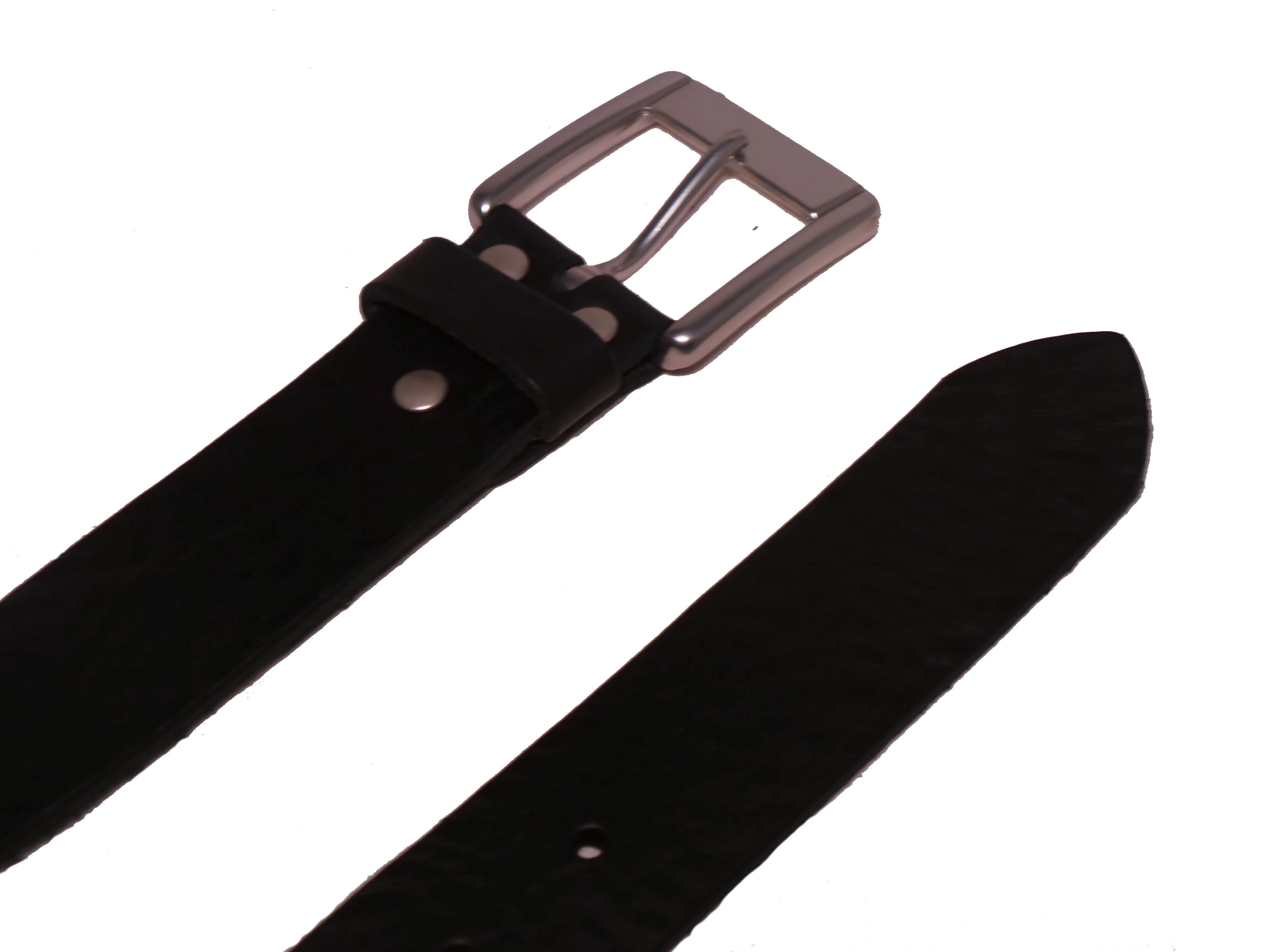 Black 1.5 Inch (38mm) Leather Trouser Belt