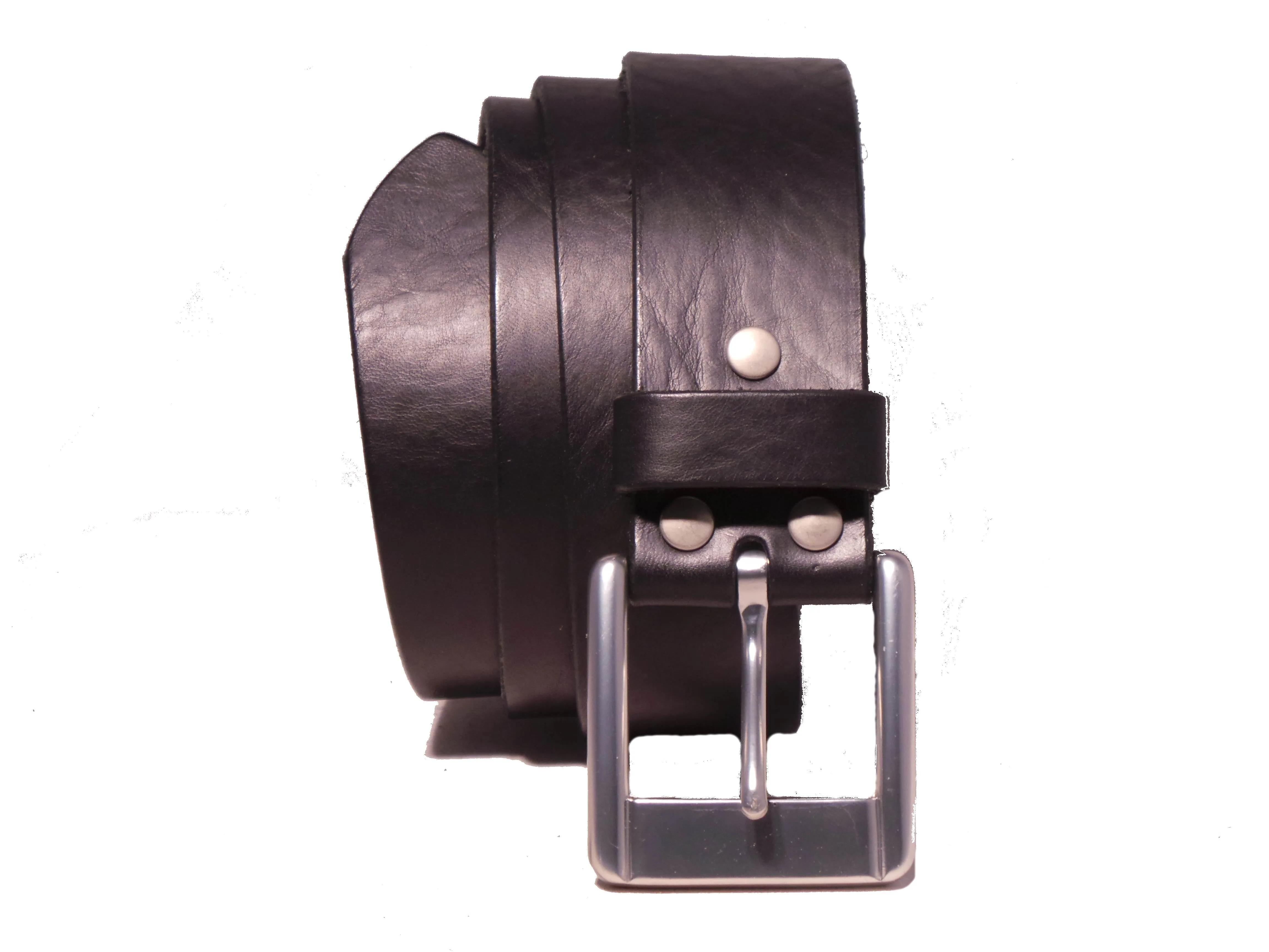 Black 1.5 Inch (38mm) Leather Trouser Belt