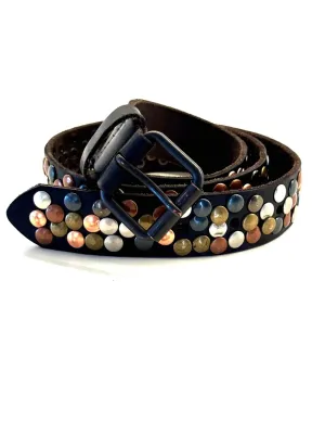 Black Belt with Multi Finish Stud Detail