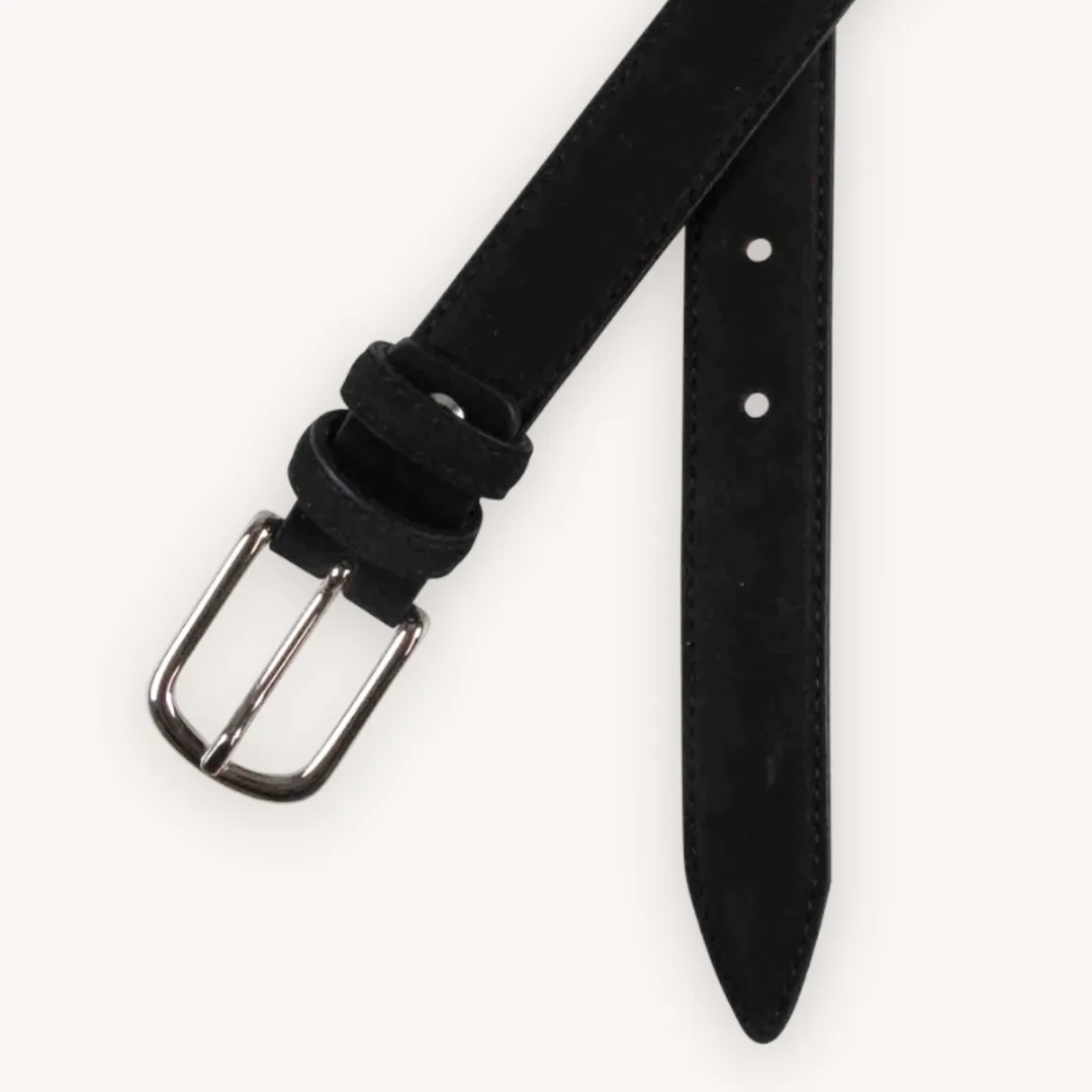 Black Nubuck Leather Belt