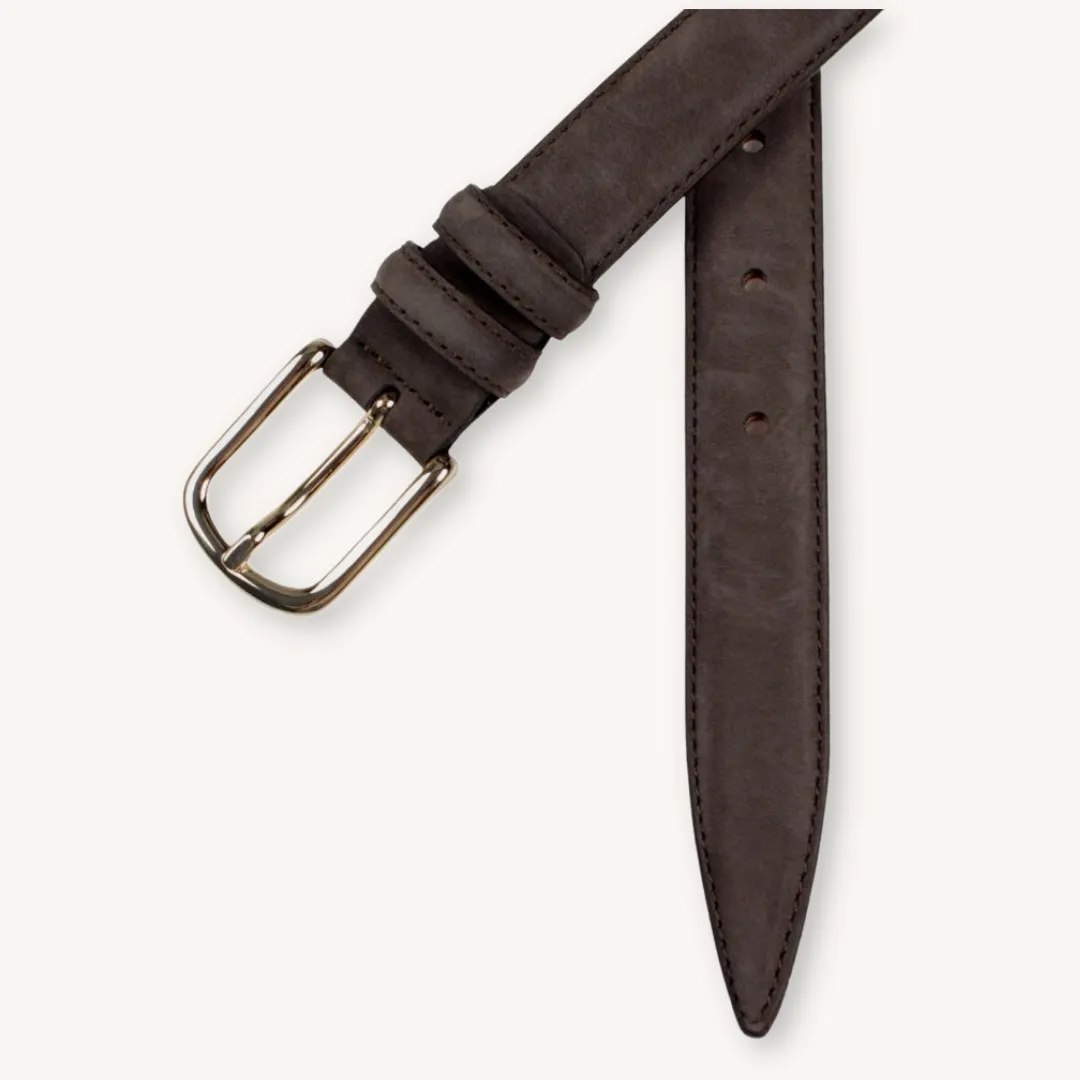 Brown Nubuck Leather Belt