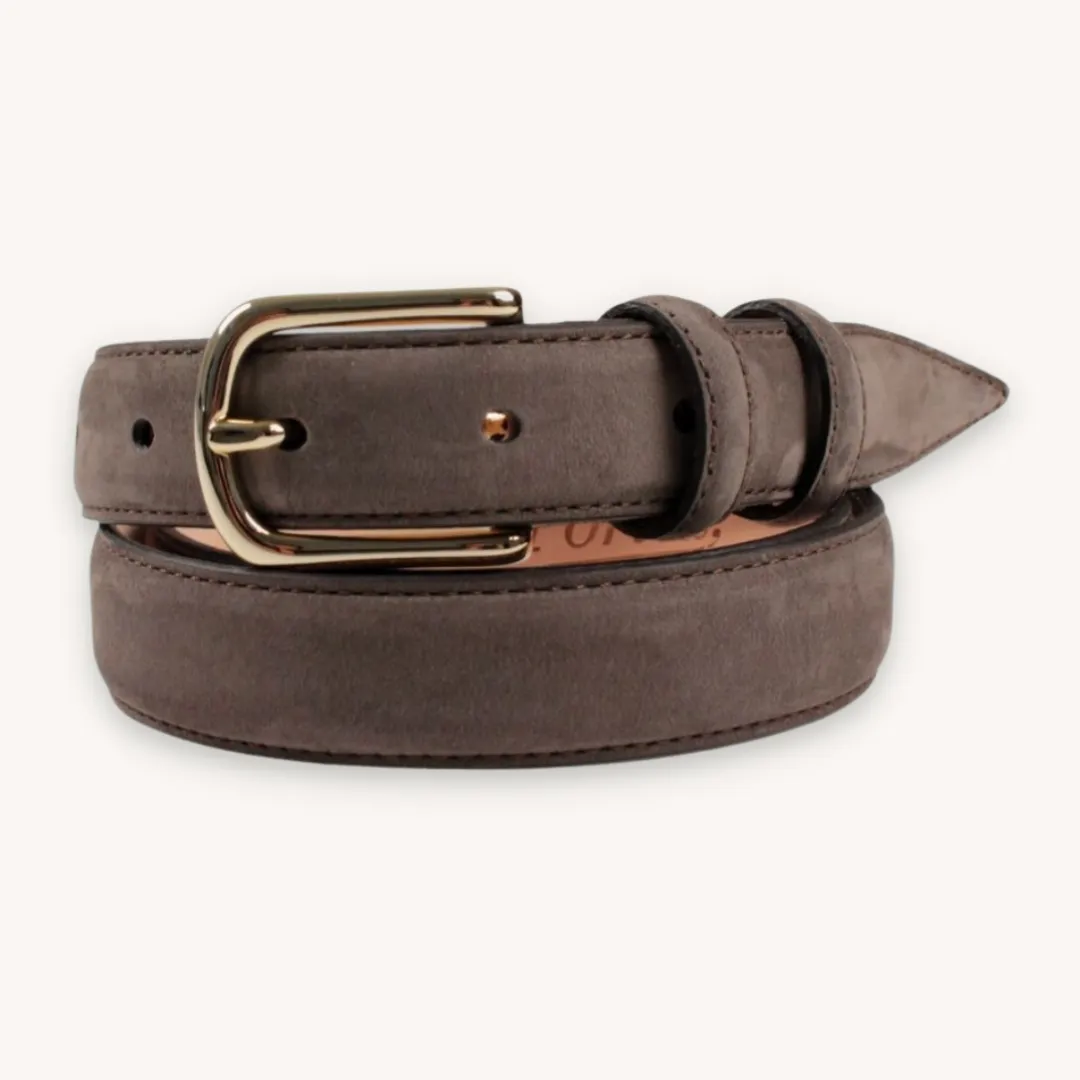 Brown Nubuck Leather Belt