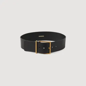 Cameron Wide Leather Belt Black
