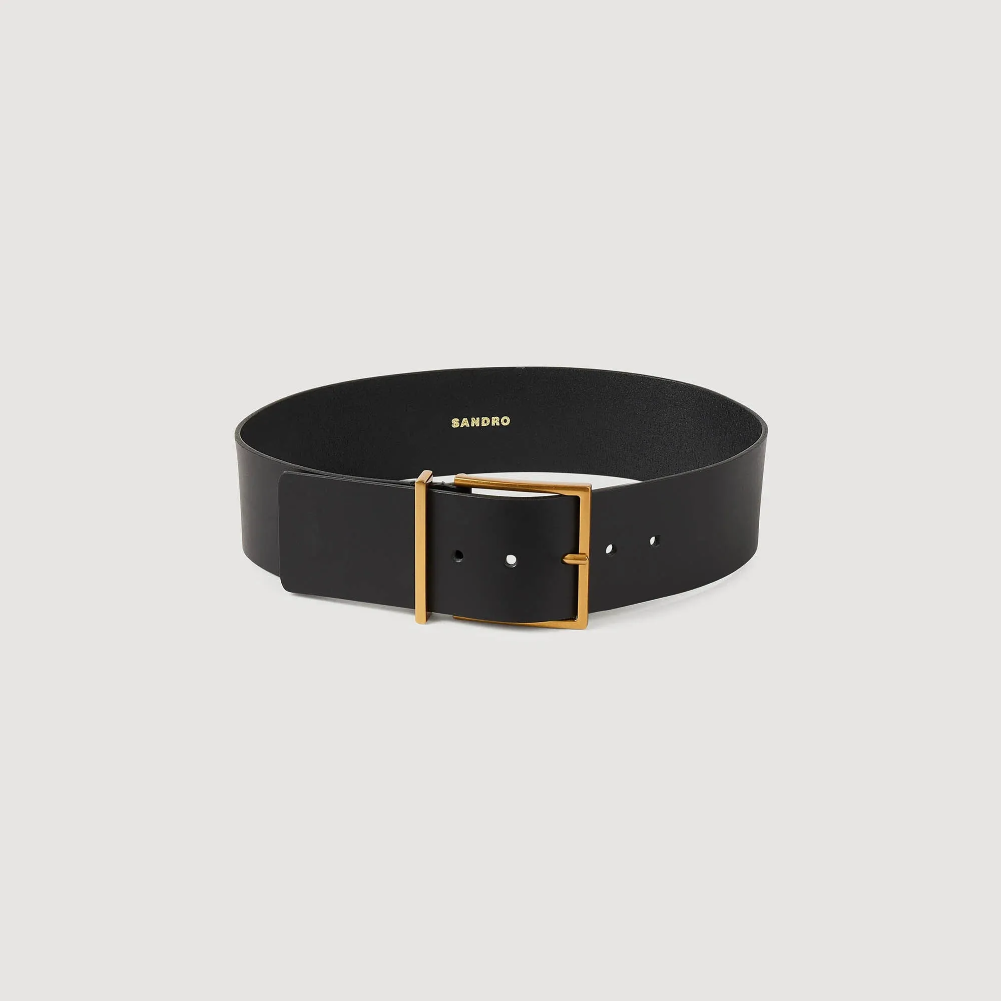Cameron Wide Leather Belt Black