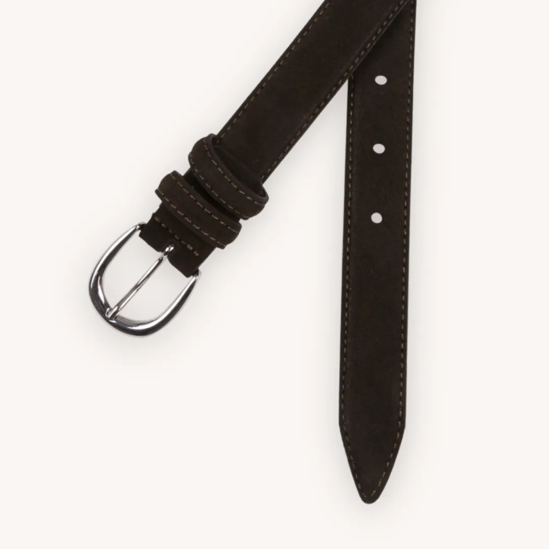 Dark Brown Suede Belt
