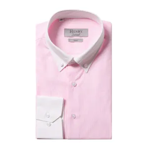 HENRY SARTORIAL White Collar Cuff Shirt PINK/WHITE