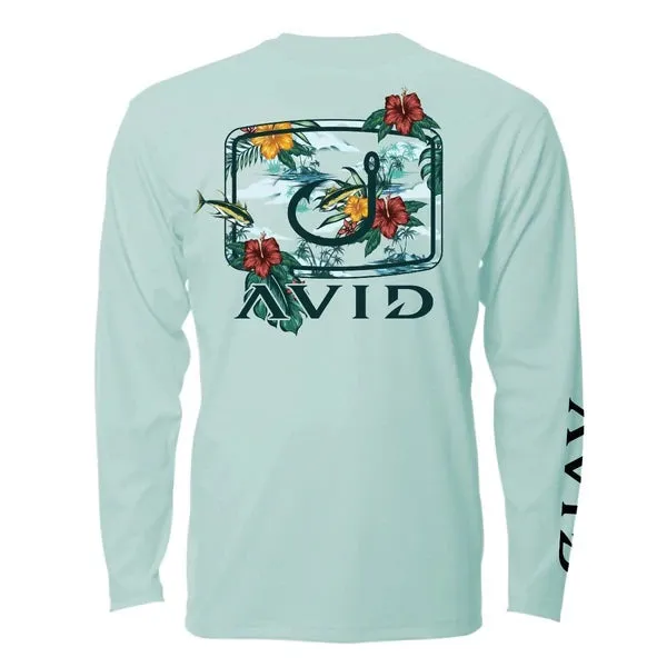 Hibiscus Honey AVIDry 50  UPF - Seafoam