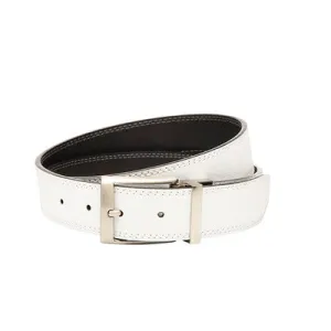 Men's Nike Double Row Stitch Reversible Golf Belt - White and Black
