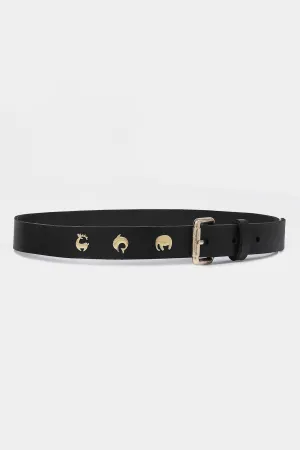 Noir Iconopin Buckle Belt