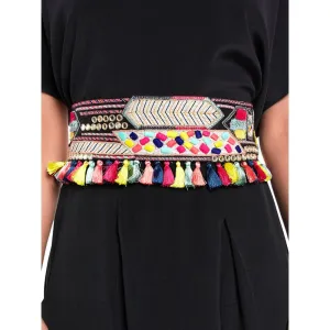PS Accessories by Payal Singhal Payal Singhal Multi-Color Embroidered Belt