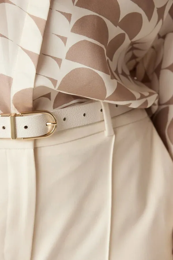 Reversible leather Belt Ecru/Tan