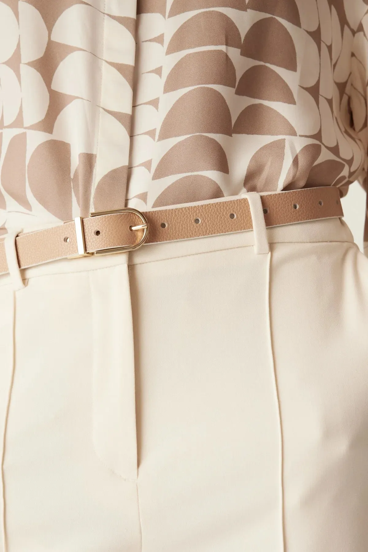 Reversible leather Belt Ecru/Tan