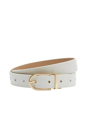 Reversible leather Belt Ecru/Tan