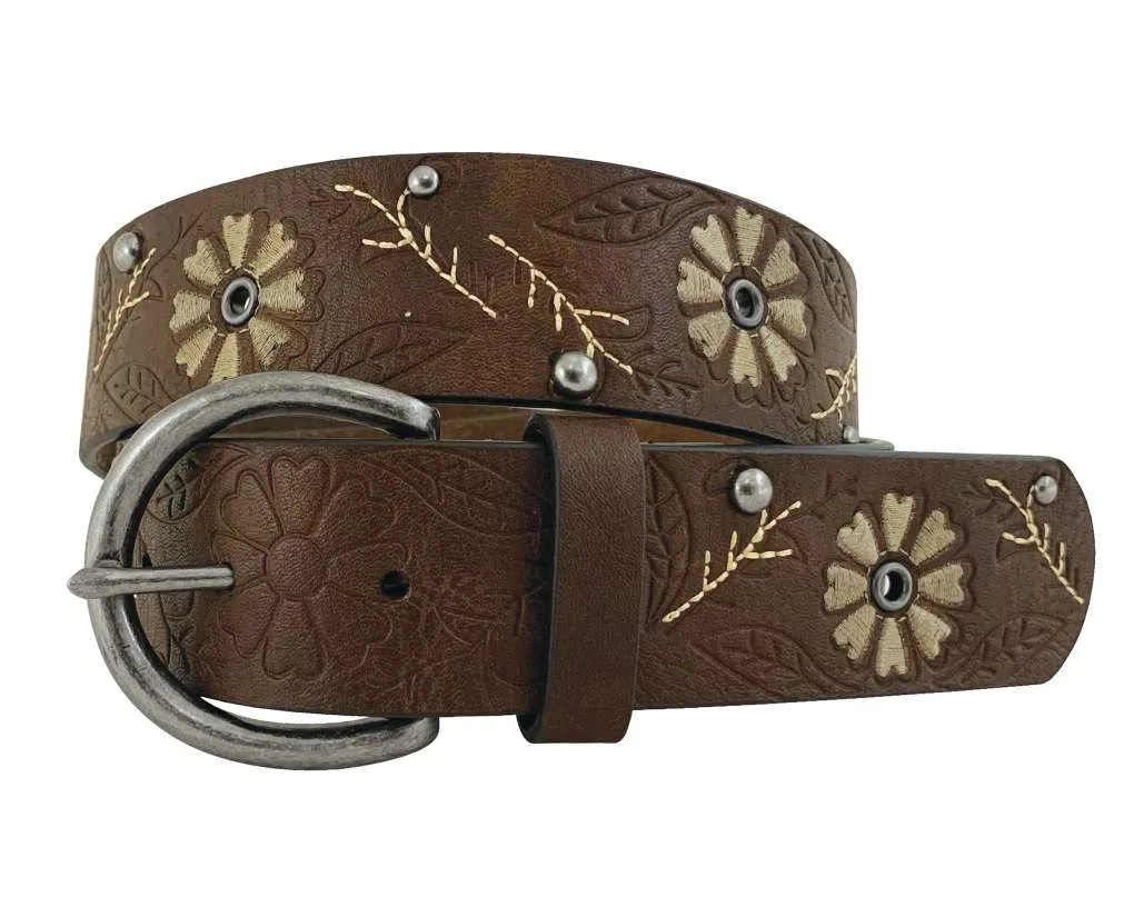 Roper Ladies Floral Embossed & Embroidered Belt