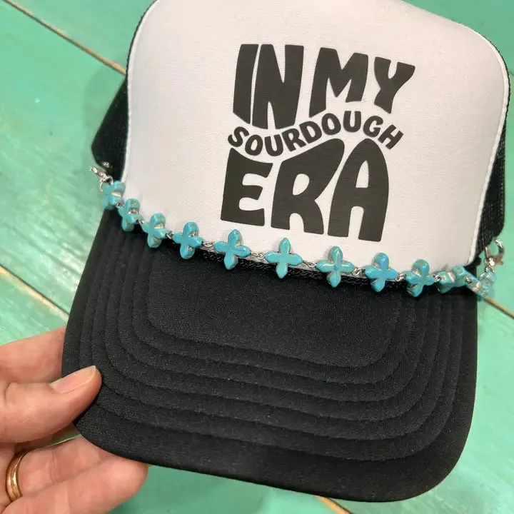 Vibes Turquoise Fashion Cross Trucker Cap Chain