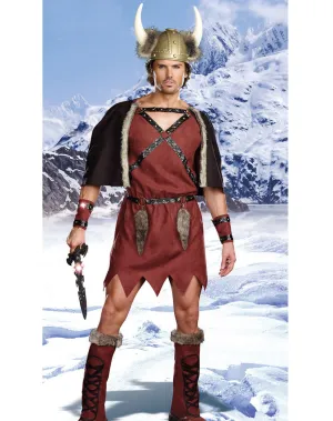 Viking Warrior Costume - Brown, Black, White