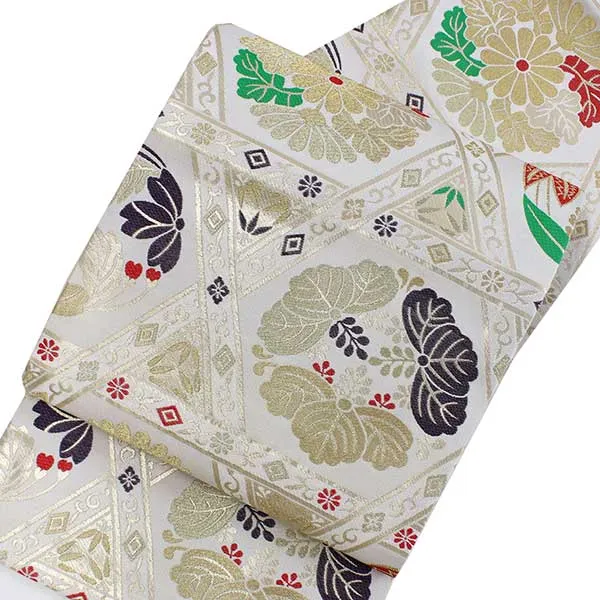 Women's Tailored Washable Japanese Kimono Fukuro Obi Belt - Light Beige