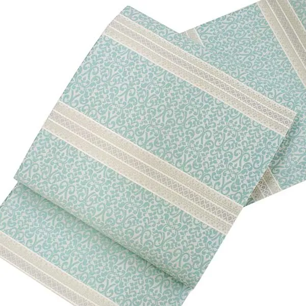 Women's Tailored Washable Japanese Kimono Fukuro Obi Belt - Light Blue Green