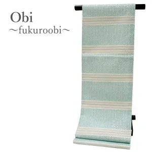 Women's Tailored Washable Japanese Kimono Fukuro Obi Belt - Light Blue Green